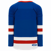 Am image of a Custom Athletic Knit League Series Mid Hockey Jersey in Royal/White/Red!