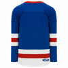 Am image of a Custom Athletic Knit Youth League Series Mid Hockey Jersey in Royal/White/Red!