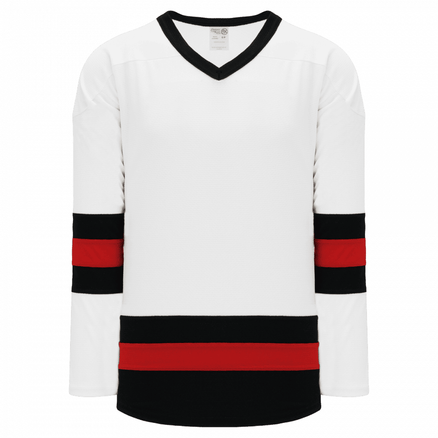 Athletic Knit Youth League Series Mid Hockey Jersey in White/Black/Red