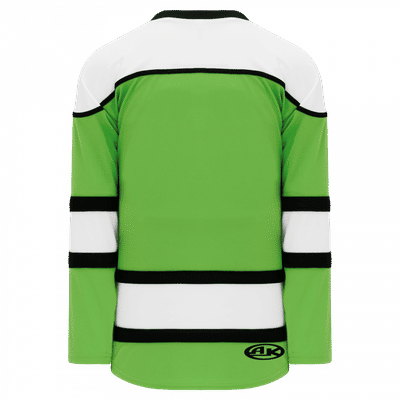 Am image of a Custom Athletic Knit Youth Select Series Mid Hockey Jersey in Lime Green/White/Black!