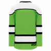 Am image of a Custom Athletic Knit Youth Select Series Mid Hockey Jersey in Lime Green/White/Black!