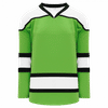 Am image of a Custom Athletic Knit Youth Select Series Mid Hockey Jersey in Lime Green/White/Black!