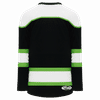 Am image of a Custom Athletic Knit Youth Select Series Mid Hockey Jersey in Black/White/Lime Green!