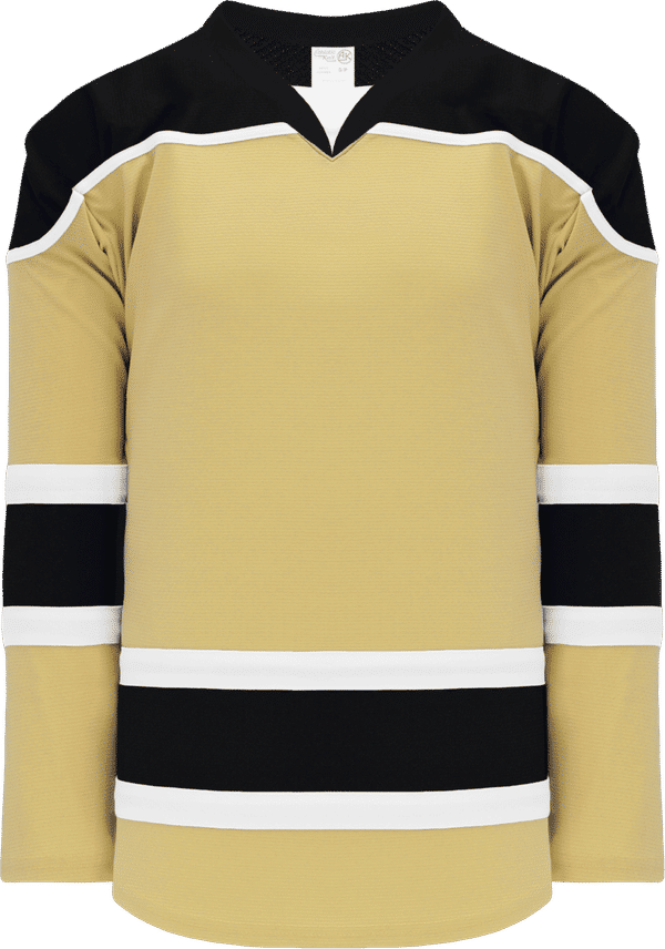 Am image of a Custom Athletic Knit Select Series Mid Hockey Jersey in Vegas/Black/White!
