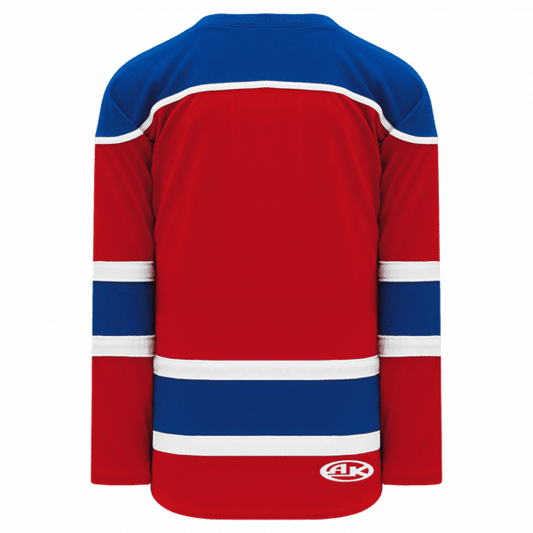 Am image of a Custom Athletic Knit Youth Select Series Mid Hockey Jersey in Red/Royal/White!