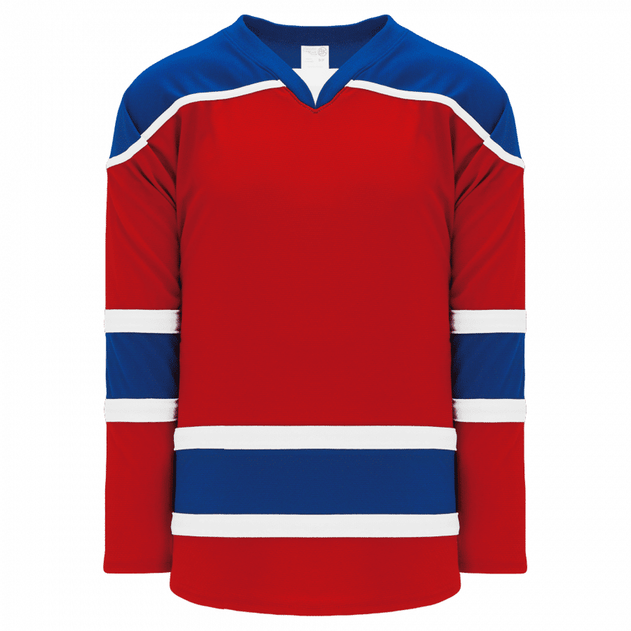 Athletic Knit Youth Select Series Mid Hockey Jersey in Red/Royal/White