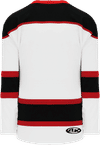 Am image of a Custom Athletic Knit Select Series Mid Hockey Jersey in White/Black/Red!
