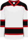Am image of a Custom Athletic Knit Select Series Mid Hockey Jersey in White/Black/Red!