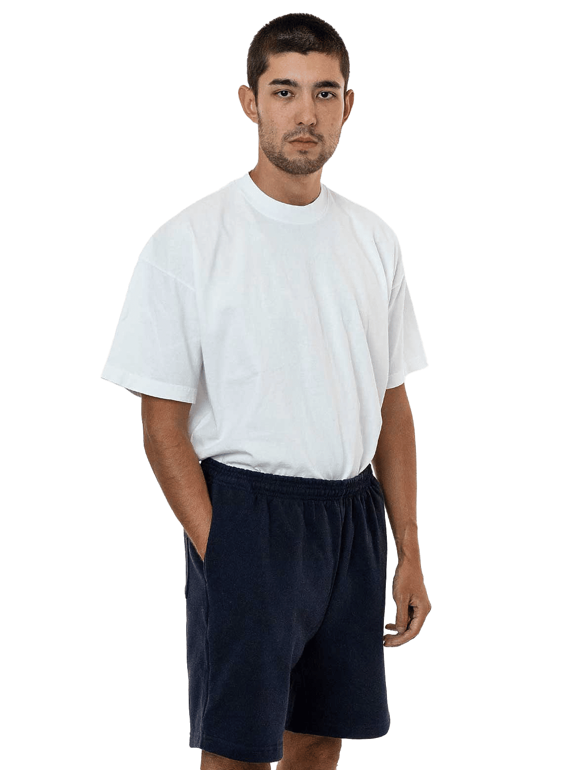 LA Apparel Heavy Fleece Mid Short in Navy