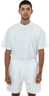 Am image of a Custom LA Apparel Heavy Fleece Mid Short in White!