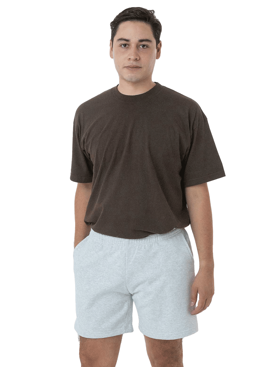 LA Apparel Heavy Fleece Mid Short in Ash