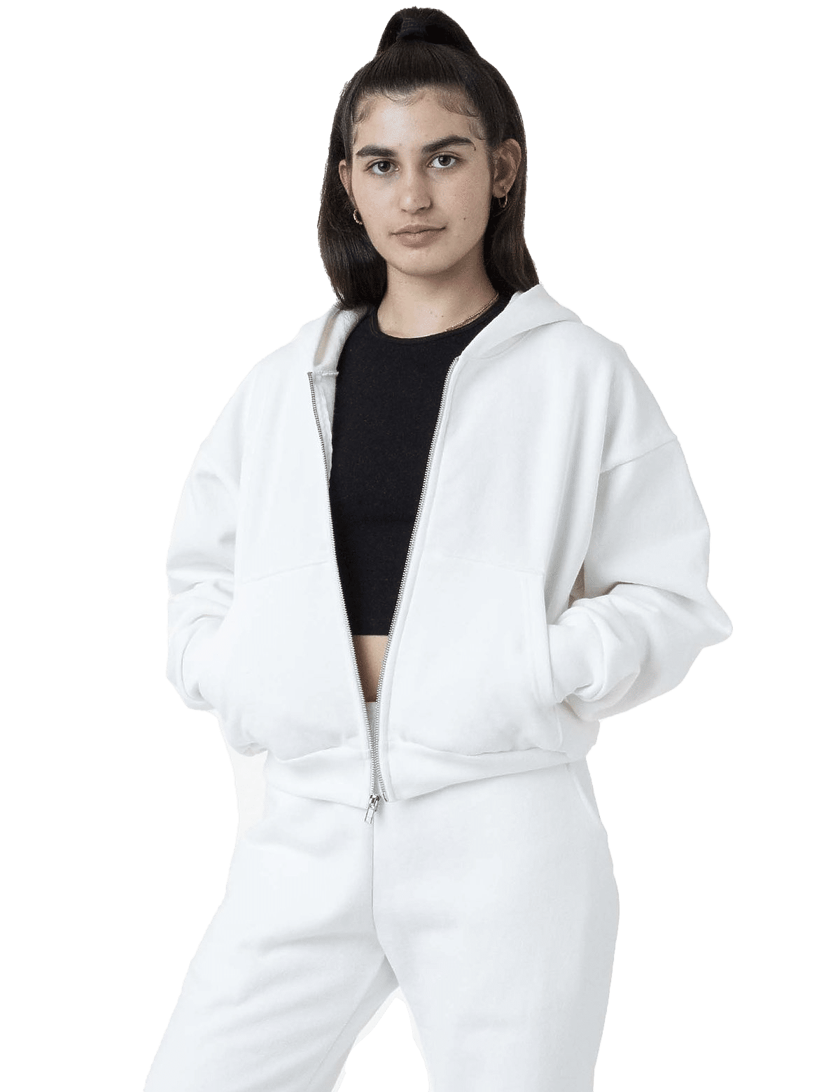 Custom LA Apparel Heavy Fleece Cropped Zip Up - Coastal Reign