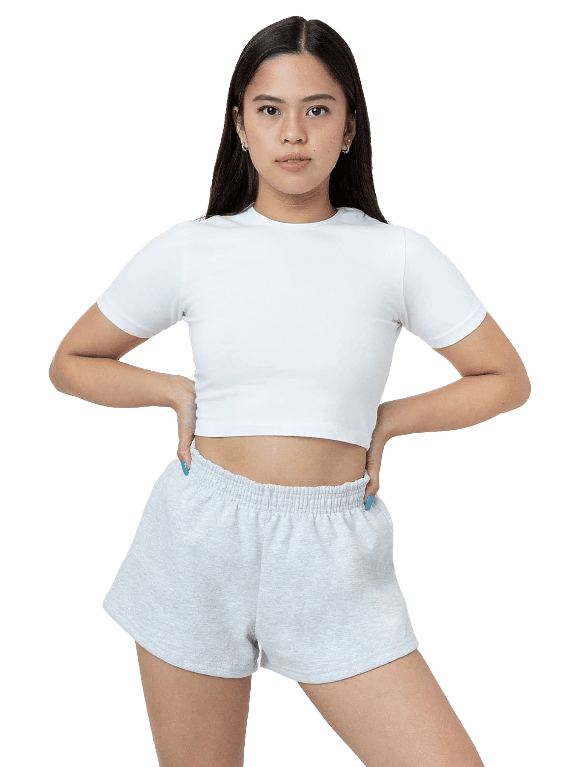 LA Apparel Heavy Fleece Short Shorts in Ash