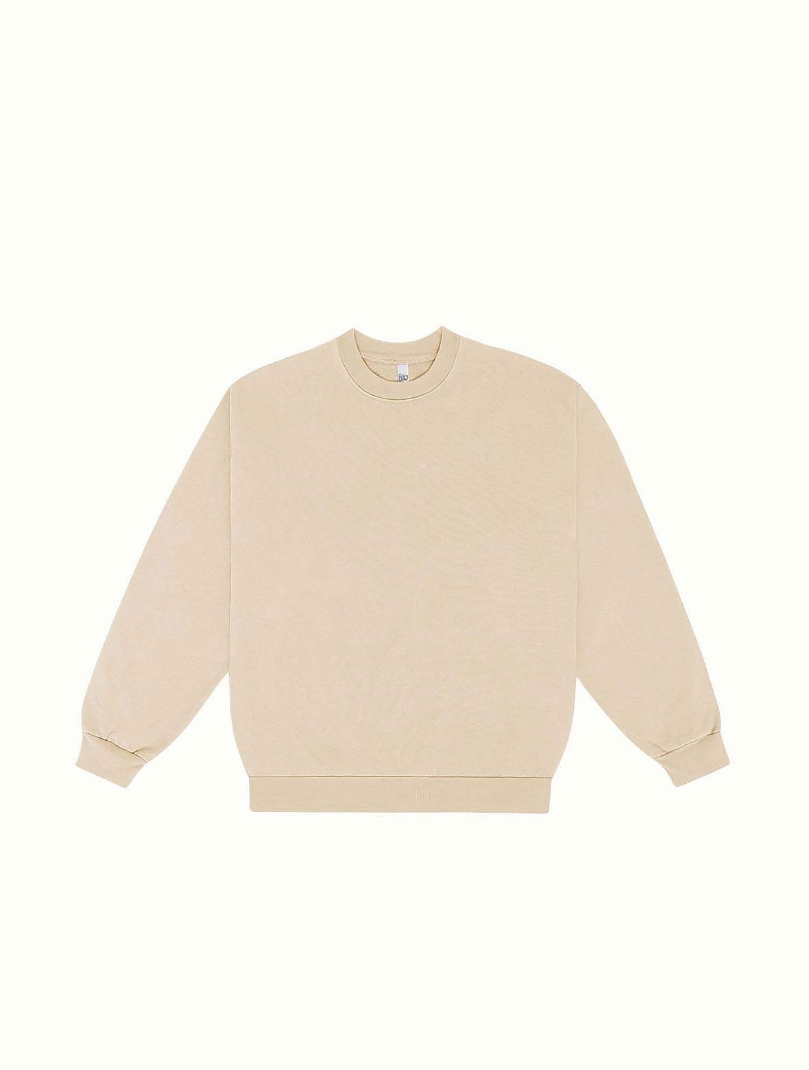 LA Apparel LS Heavy Fleece PO Crewneck Sweatshirt 14 Oz in BEIGE