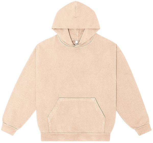 Am image of a Custom LA Apparel LS Heavy Fleece Hoodie PO 14 Oz in BEIGE!