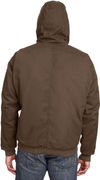 Am image of a Custom Berne Men's Highland Washed Cotton Duck Hooded Jacket in Bark!