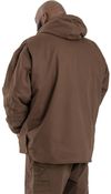 Am image of a Custom Berne Mens Heartland Washed Duck Hooded Work Coat in Bark!