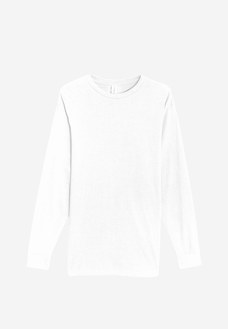 Lane 7 Heavyweight Long Sleeve Tee in White