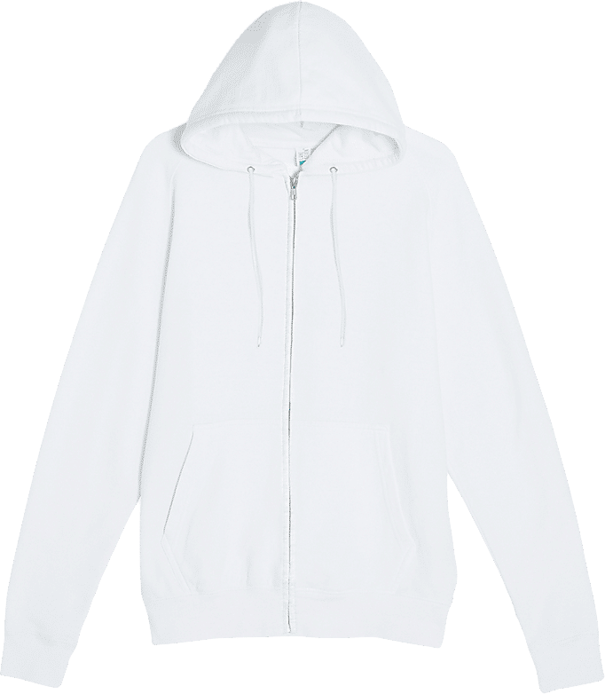 Lane 7 Premium Full Zip Hoodie in White