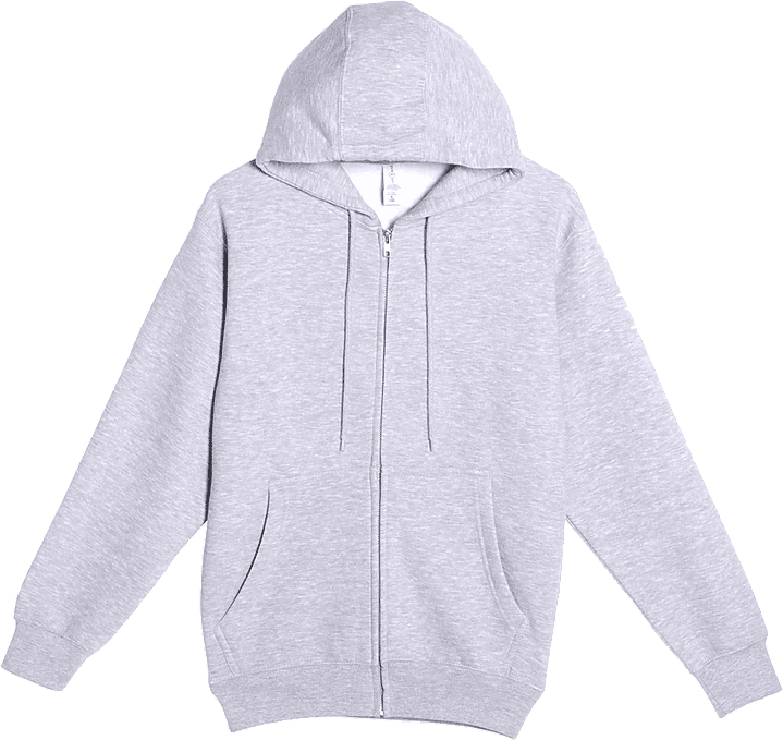 Lane 7 Premium Full Zip Hoodie in Heather Grey