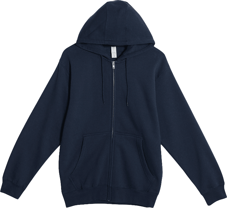 Lane 7 Premium Full Zip Hoodie in Navy Blue