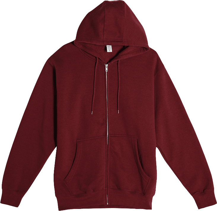 Lane 7 Premium Full Zip Hoodie in Burgundy