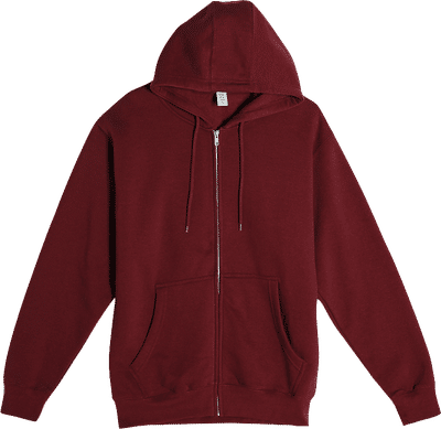 Am image of a Custom Lane 7 Premium Full Zip Hoodie in Burgundy!