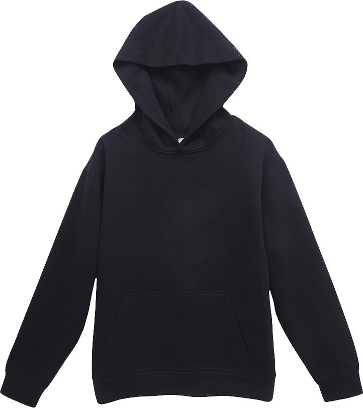 Lane 7 Unisex Urban Pullover Hooded Sweatshirt in Black