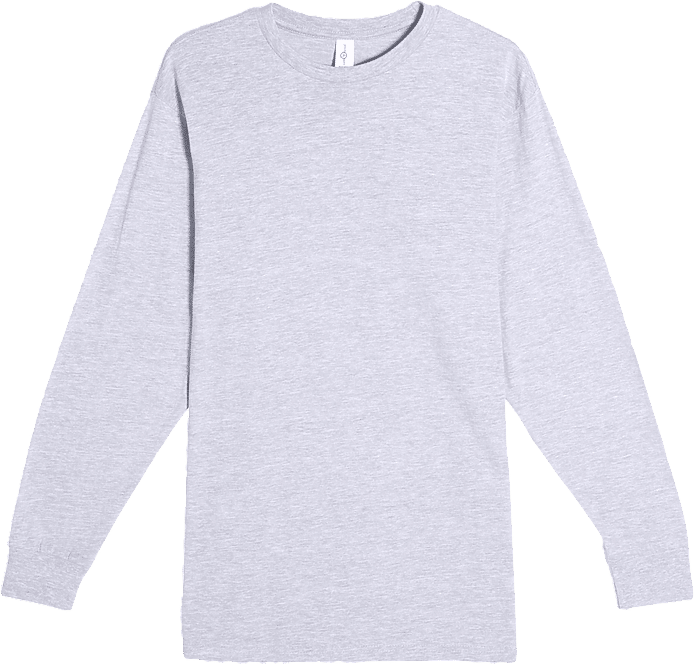 Lane 7 Heavyweight Long Sleeve Tee in Heather Grey