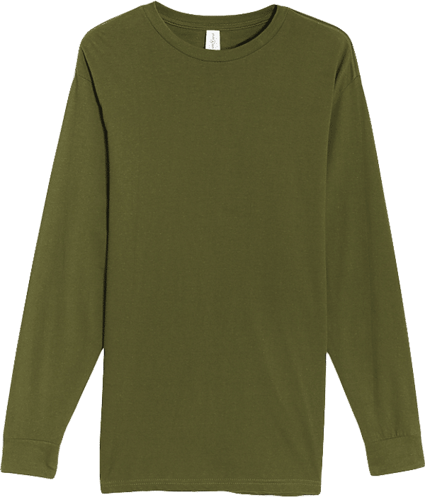 Am image of a Custom Lane 7 Heavyweight Long Sleeve Tee in Army Green!