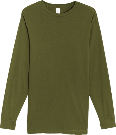Am image of a Custom Lane 7 Heavyweight Long Sleeve Tee in Army Green!