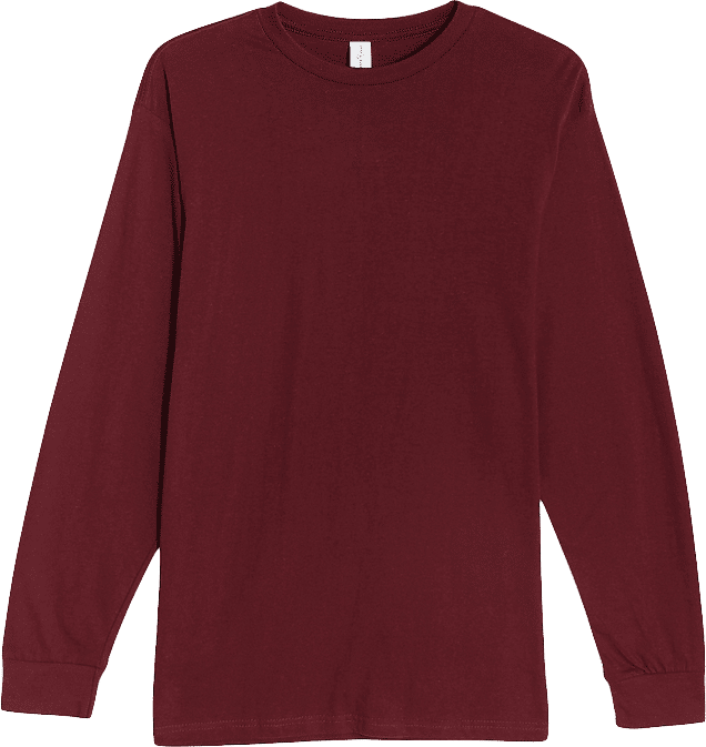 Lane 7 Heavyweight Long Sleeve Tee in Burgundy