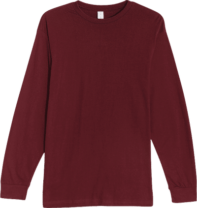 Am image of a Custom Lane 7 Heavyweight Long Sleeve Tee in Burgundy!