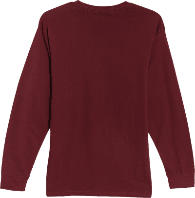 Am image of a Custom Lane 7 Heavyweight Long Sleeve Tee in Burgundy!