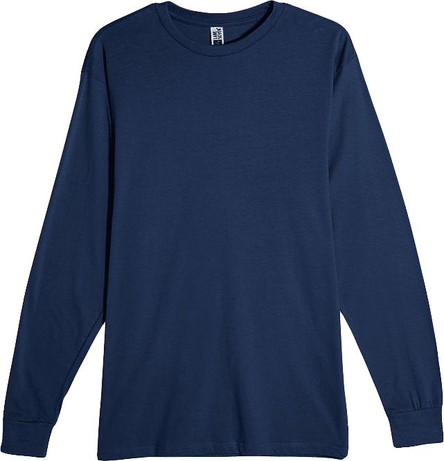 Lane 7 Heavyweight Long Sleeve Tee in Navy Blue