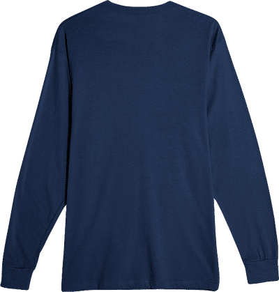 Am image of a Custom Lane 7 Heavyweight Long Sleeve Tee in Navy Blue!