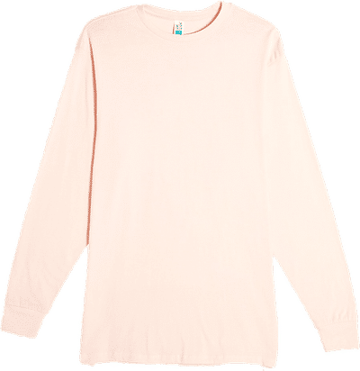 Am image of a Custom Lane 7 Heavyweight Long Sleeve Tee in Pale Pink!