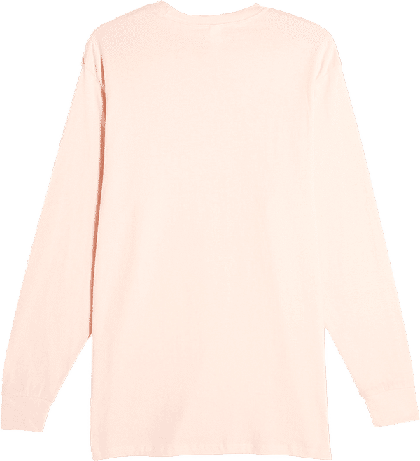 Am image of a Custom Lane 7 Heavyweight Long Sleeve Tee in Pale Pink!
