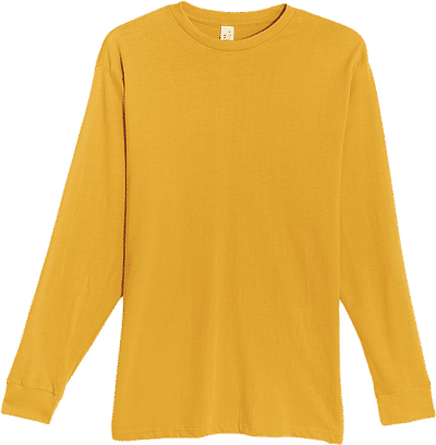 Am image of a Custom Lane 7 Heavyweight Long Sleeve Tee in Mustard!