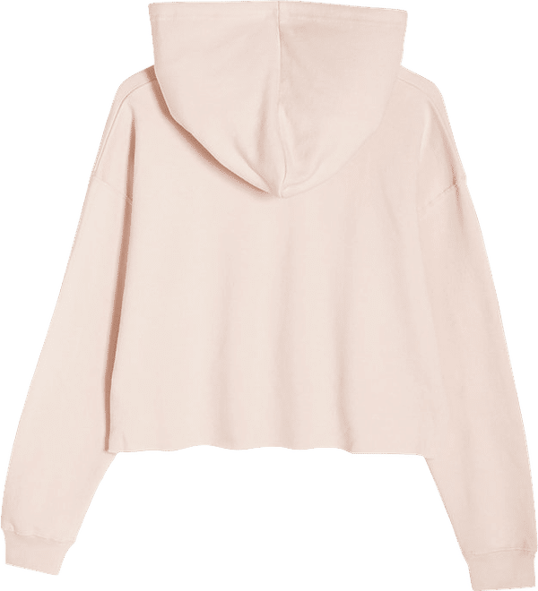 Am image of a Custom Lane 7 Crop Hoodie in Pale Pink!
