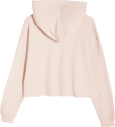 Am image of a Custom Lane 7 Crop Hoodie in Pale Pink!