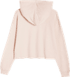 Am image of a Custom Lane 7 Crop Hoodie in Pale Pink!