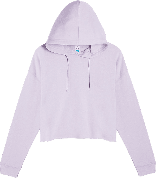 Am image of a Custom Lane 7 Crop Hoodie in Lilac!