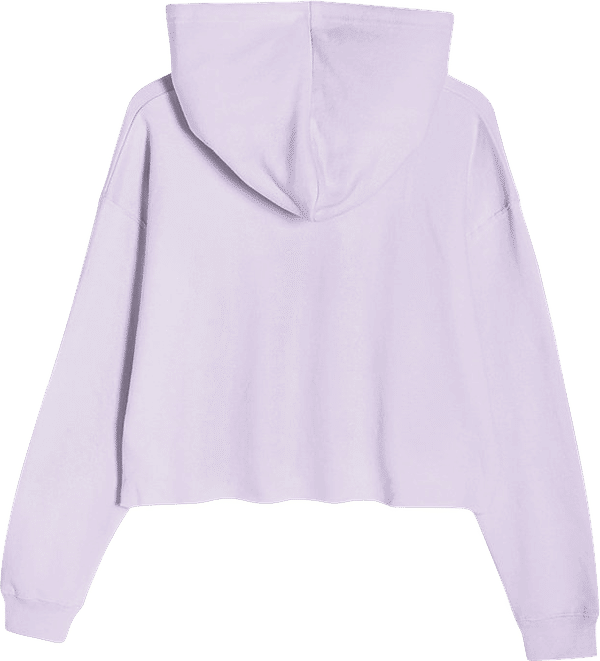Am image of a Custom Lane 7 Crop Hoodie in Lilac!