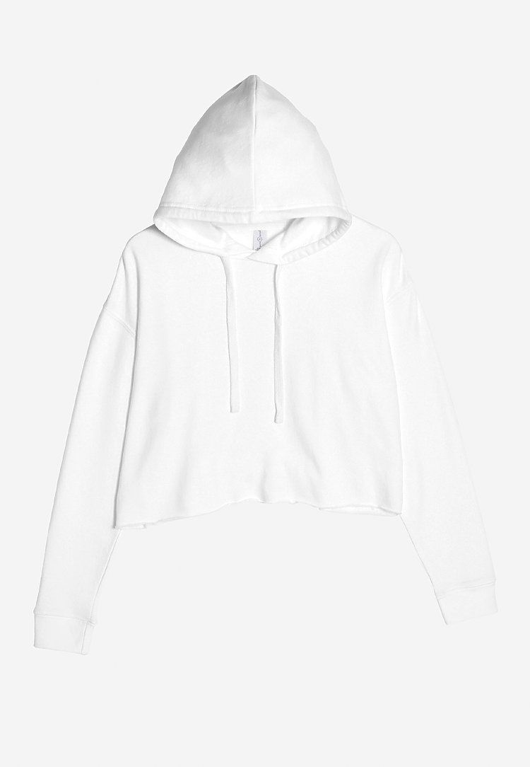 Lane 7 Crop Hoodie in White