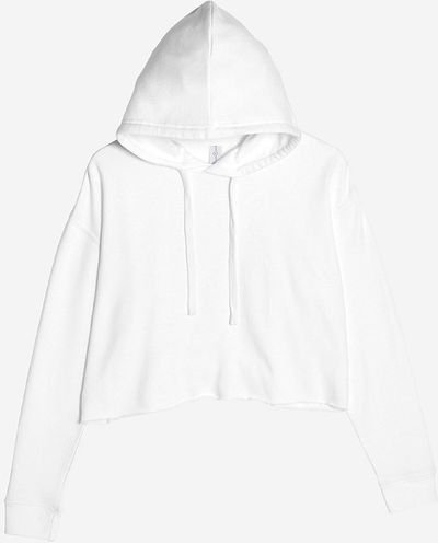 Am image of a Custom Lane 7 Crop Hoodie in White!