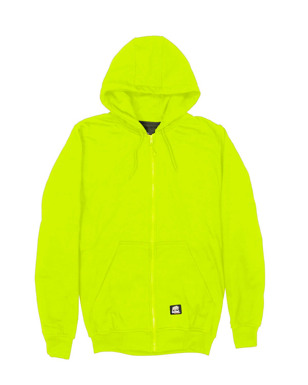 Berne Mens Heritage Thermal Lined Full Zip Hooded Sweatshirt in Yellow
