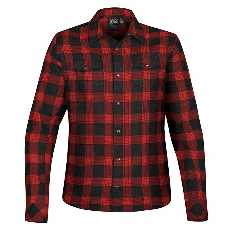 Stormtech Womens Logan Snap Front Shirt in Black/Red Plaid
