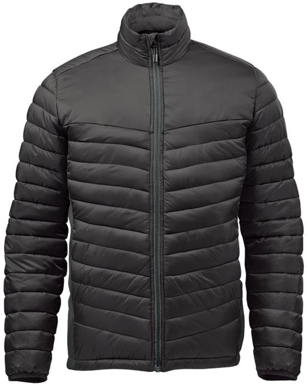 Am image of a Custom Stormtech Mens Montserrat Thermal Jacket in Black/Granite!