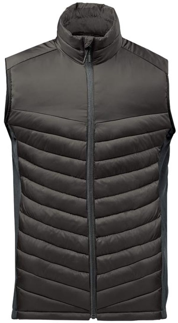 Am image of a Custom Stormtech Mens Montserrat Thermal Vest in Black/Granite!